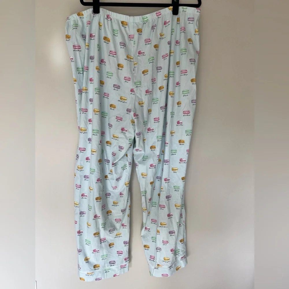 BedHead Pajamas 2X Macaron Print Pajama Set Blue Parisian Macarons PJs - Picture 8 of 9